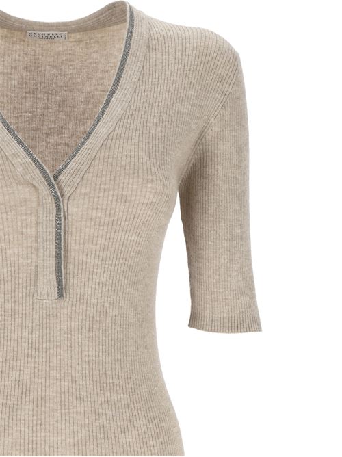 Taupe ribbed knit BRUNELLO CUCINELLI | M9A824802C058